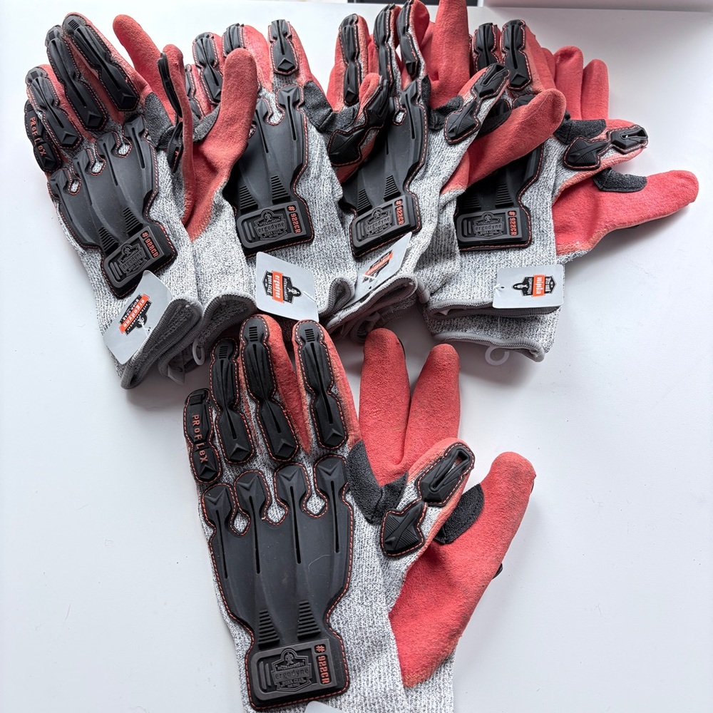 5 pairs ERGODYNE Impact Reducing Gloves